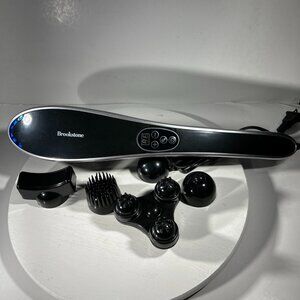 Brookstone Percussion Body Massager Handheld Multi Head Vibration Mode LIGHT USE